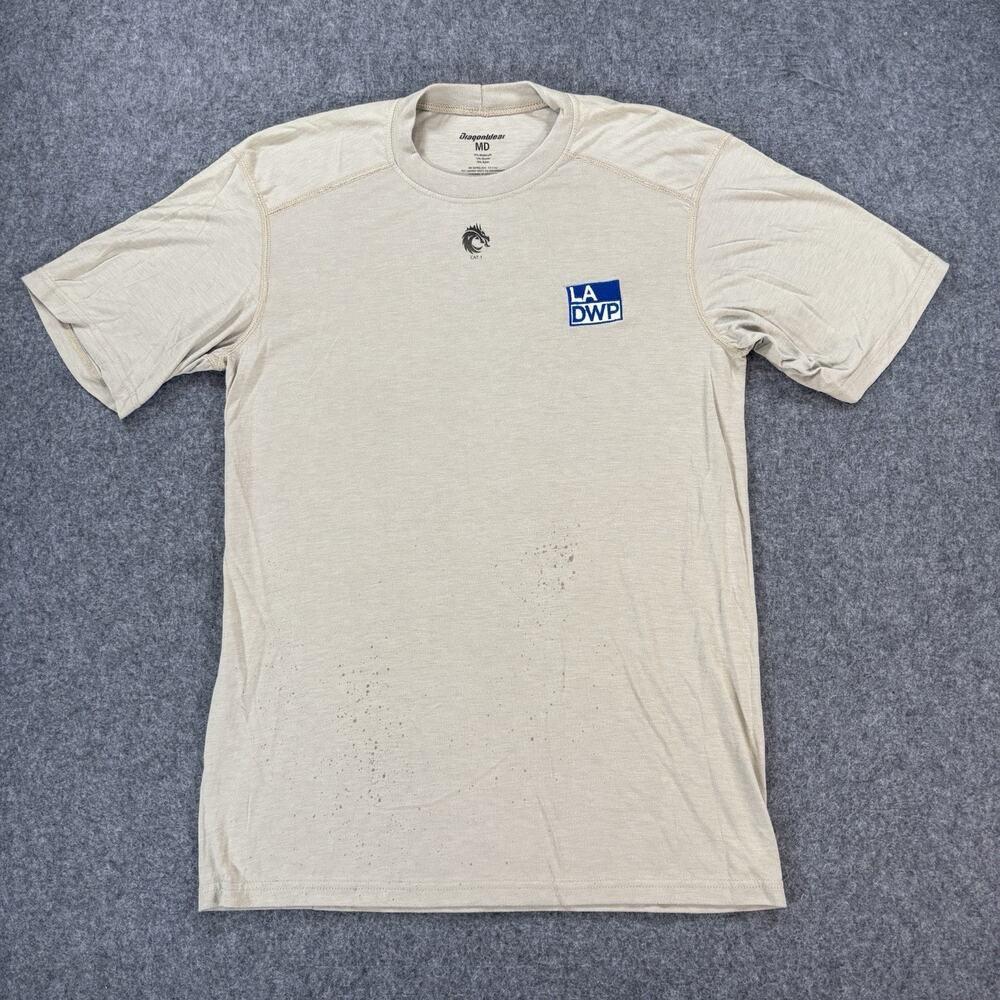 DragonWear Pro Dry FR Shirt Mens Medium Tan CAT 1 Arc Rated DFDS1272 LA DWP